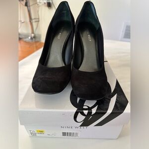 Nine West black suede shoes size 7.5